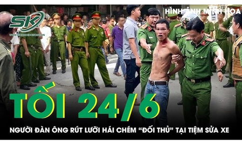 Tối 24/6: Người đàn ông rút lưỡi hái chém 'đối thủ' sau màn cự cãi tại tiệm sửa xe