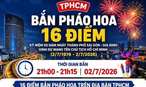 16 điểm bắn pháo hoa kỷ niệm 50 năm ngày TPHCM mang tên Bác