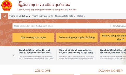 Cổng Dịch vụ công quốc gia hoạt động theo quy chế mới từ 20/7