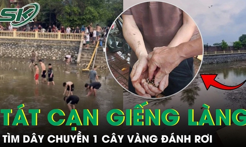 Hai vợ chồng tát cạn giếng làng để tìm dây chuyền gần 1 cây vàng đánh rơi