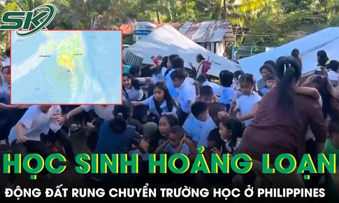 Hàng trăm học sinh hoảng loạn trong trận động đất làm rung chuyển trường học ở Philippines