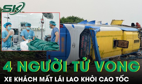 Xe khách mất lái lao khỏi cao tốc Pháp Vân – Cầu Giẽ, 4 người tử vong