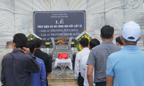 Đà Nẵng: Đưa 3 cha con liệt sĩ về an nghỉ tại nghĩa trang sau hơn nửa thế kỷ