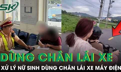 Xử lý nghiêm vụ nữ sinh dùng chân lái xe máy điện ở Quảng Ninh