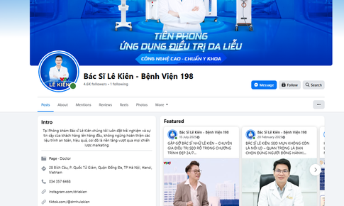 Dùng thương hiệu Bệnh viện 198 quảng cáo phòng khám da liễu