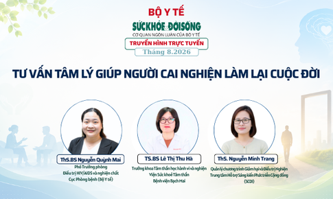 Đang Truyền hình trực tuyến: 'TƯ VẤN TÂM LÝ GIÚP NGƯỜI CAI NGHIỆN LÀM LẠI CUỘC ĐỜI'