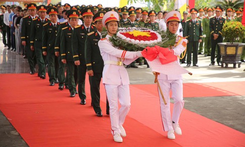 An táng 13 hài cốt liệt sĩ được tìm thấy tại khu vực Câu Nhi, Quảng Trị