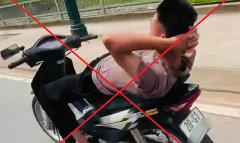 Công an Thái Nguyên triệu tập nam thanh niên thả hai tay, nằm trên yên lái xe