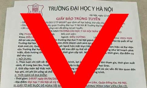 Cảnh báo giấy báo trúng tuyển học bổng giả mạo tại Đại học Y Hà Nội