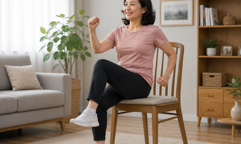 4 bài tập trên ghế giúp ngăn ngừa bụng chảy xệ sau tuổi 55