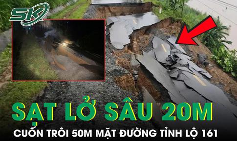 Sạt lở sâu 20m, cuốn trôi 50m mặt đường tỉnh lộ 161 đoạn qua xã Bảo Hà - Lào Cai