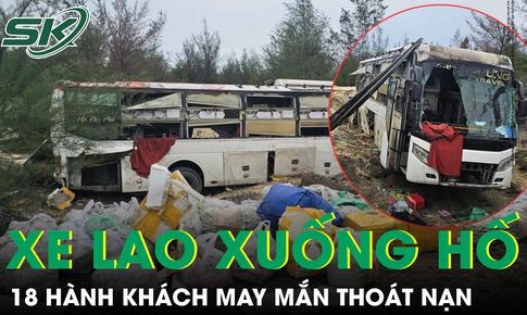 Xe khách lao xuống hố sâu trên đường tránh lũ, 18 hành khách may mắn thoát nạn