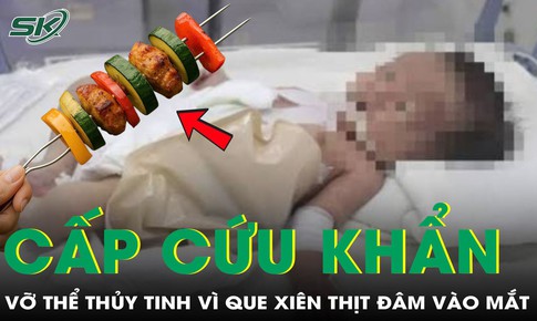 Bé trai 3 tuổi rách giác mạc vì que xiên thịt đâm vào mắt