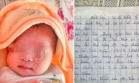 Bé gái 20 ngày tuổi bị bỏ rơi trước tịnh thất, kèm lá thư đầy xót
