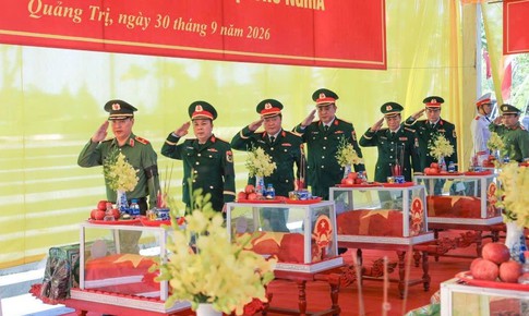 An táng 30 hài cốt liệt sĩ được quy tập trong chiến dịch 500 ngày đêm ở Quảng Trị