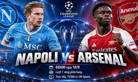 Lịch thi đấu bóng đá hôm nay ngày 9/9 - 10/9: Đại chiến Napoli vs Arsenal