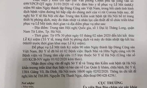 Lắp m&#225;y đo th&#226;n nhiệt, ph&#242;ng chống dịch nCoV tại lễ kỷ niệm 90 năm th&#224;nh lập Đảng