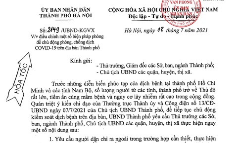 Từ 18h ng&#224;y 8/7, H&#224; Nội tạm dừng c&#225;c hoạt động thể dục thể thao ngo&#224;i trời