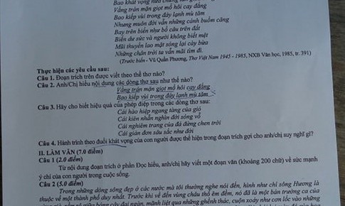 Ph&#250; Thọ: Để &quot;lọt&quot; đề thi Ngữ văn th&#237; sinh v&#224; gi&#225;m thị bị đ&#236;nh chỉ ngay trong chiều nay