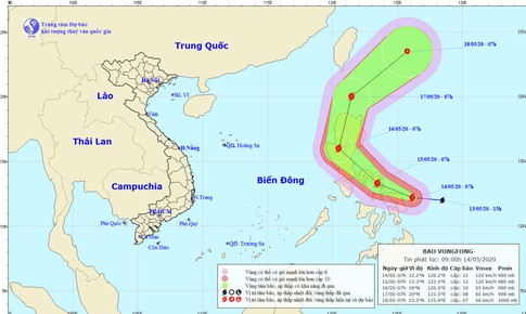 Chỉ số tia UV rất cao, xuất hiện b&#227;o Vongfong giật cấp 14