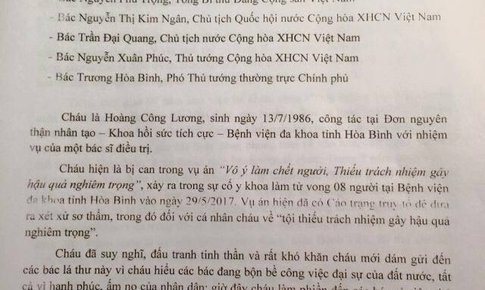 B&#225;c sĩ  Ho&#224;ng C&#244;ng Lương gửi t&#226;m thư đến Tổng B&#237; thư Nguyễn Ph&#250; Trọng