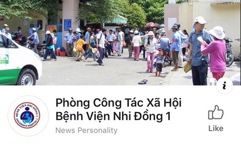 Giả mạo fanpage của Bệnh viện Nhi đồng 1 k&#234;u gọi từ thiện