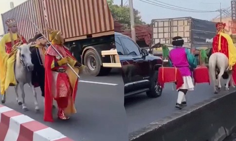 Xác minh clip ‘thầy trò Đường Tăng’ cưỡi ngựa trên làn ô tô ở TPHCM