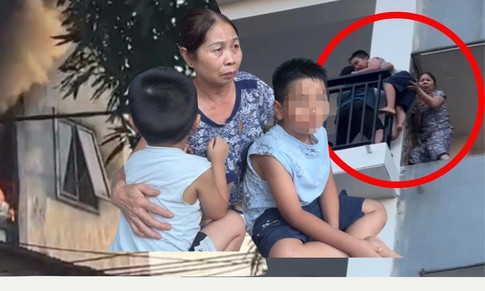 Cháy nhà 6 tầng ở Nghệ An, bà bồng 2 cháu nhỏ leo ban công thoát nạn