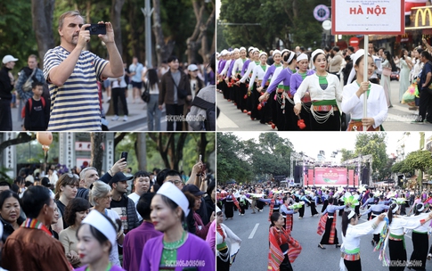 Điệu m&#250;a cồng chi&#234;ng của d&#226;n tộc Mường l&#224;m say l&#242;ng du kh&#225;ch giữa phố cổ H&#224; Nội