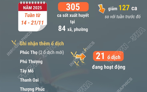 H&#224; Nội ca mắc sốt xuất huyết vẫn c&#242;n cao