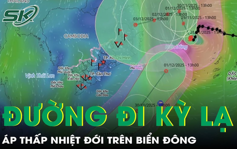 Đường đi kỳ lạ của &#225;p thấp nhiệt đới tr&#234;n Biển Đ&#244;ng chưa từng được ghi nhận 