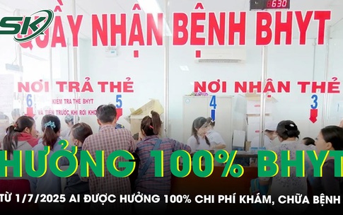 Các trường hợp được hưởng 100% chi phí khám, chữa bệnh bảo hiểm y tế từ 1/7/2025