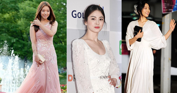 Váy dạ tiệc tuổi 30+ theo phong cách Song Hye Kyo và Park Shin Hye