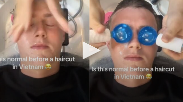 Lần đầu gội đầu ở Việt Nam, anh Tây 'đứng hình' vì được chăm sóc quá nhiệt tình